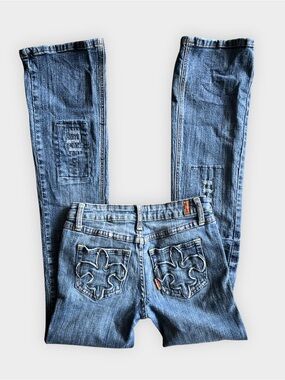 Vintage Zanadi Fleur-de-Lis Bootcut Jeans Y2K McBling Size 1